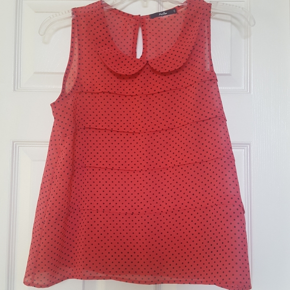 Papaya Tops - Papaya Polka Dot Peter Pan Collar Blouse